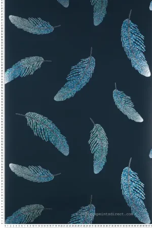 Papier peint Plume Adornado bleu et argenté - The Wallpaper Collection de Matthew Williamson Réf. OSB-W7261-01 Remise