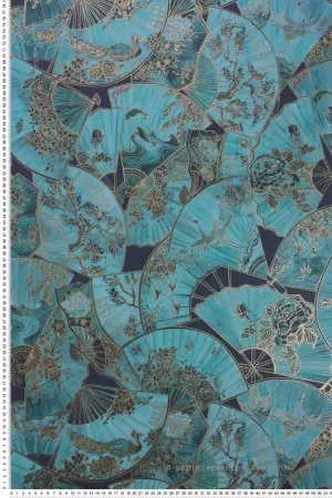 Marque Papier peint Eventail Japonais vert et doré - The Wallpaper Collection de Matthew Williamson Réf. OSB-W7146-01