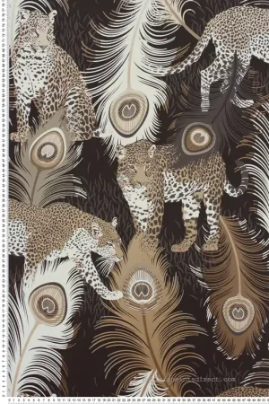 Papier peint Léopard et Plume noir et doré - The Wallpaper Collection de Matthew Williamson Réf. OSB-W6805-02 Livraison Express