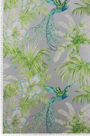 Papier peint Oiseaux Tropicaux vert et argenté - The Wallpaper Collection de Matthew Williamson Réf. OSB-W6655-04 Retour Gratuit