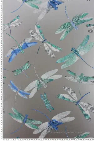 Expédié Aujourd'hui Papier peint Nature Libellule bleu, vert et argenté - The Wallpaper Collection de Matthew Williamson Réf. OSB-W6650-02