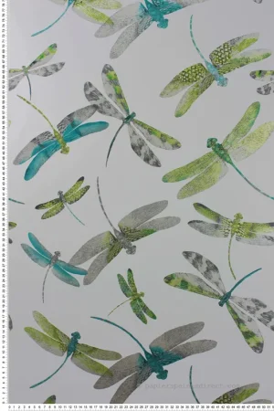 Papier peint Nature Libellule vert et argenté - The Wallpaper Collection de Matthew Williamson Réf. OSB-W6650-01 Réduction
