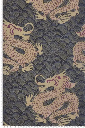 Super Prix Papier peint Dragon Japonisant bleu et doré pailleté - The Wallpaper Collection de Matthew Williamson Réf. OSB-W6545-03