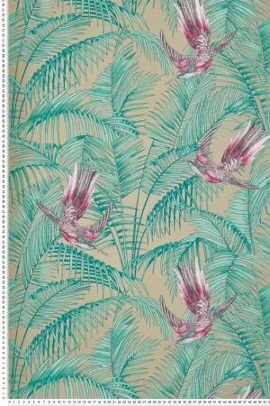 Papier peint Oiseaux et Palmier doré et rose - The Wallpaper Collection de Matthew Williamson Réf. OSB-W6543-06 Certifié