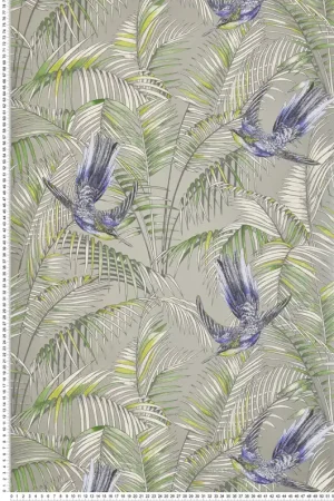 Papier peint Oiseaux et Palmier argenté et violet - The Wallpaper Collection de Matthew Williamson Réf. OSB-W6543-01 Prix Choc