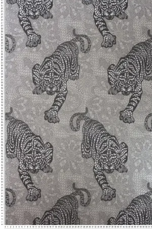 Papier peint Tigre Mandala argenté et noir - The Wallpaper Collection de Matthew Williamson Réf. OSB-W6542-02 Achat Immédiat