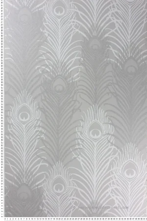 Papier peint Plume de Paon gris et argenté pailleté - The Wallpaper Collection de Matthew Williamson Réf. OSB-W6541-04 Acheter En Ligne