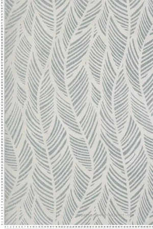 Soldes Papier peint Palme Perlée vert et blanc nacré - Willow d‘Initiales Réf. INI-00814902