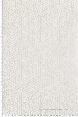 Papier peint Géométrique Hexagone ivoire irisé - Willow d‘Initiales Réf. INI-00814804 Must-Have