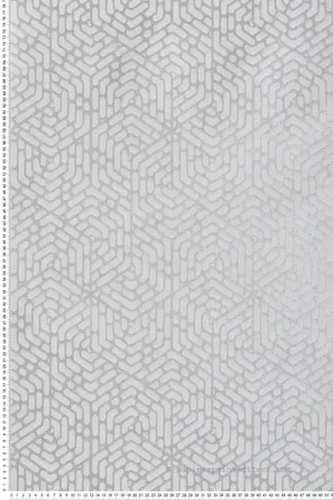 Populaire Papier peint Géométrique Hexagone argenté et gris - Willow d‘Initiales Réf. INI-00814801