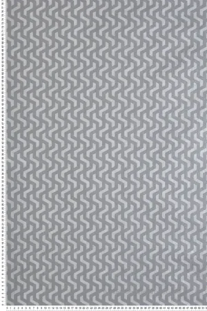 Papier peint Tissage Géométrique bleu et argenté - Willow d‘Initiales Réf. INI-00814703 Commander Vite