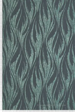 Affaire À Saisir Papier peint Flamme Effet Toile vert métallisé - Willow d‘Initiales Réf. INI-00814602