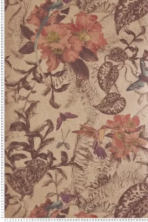 Papier peint Fleur et Colibri rose cuivré - Willow d‘Initiales Réf. INI-00814404 Prix Promo