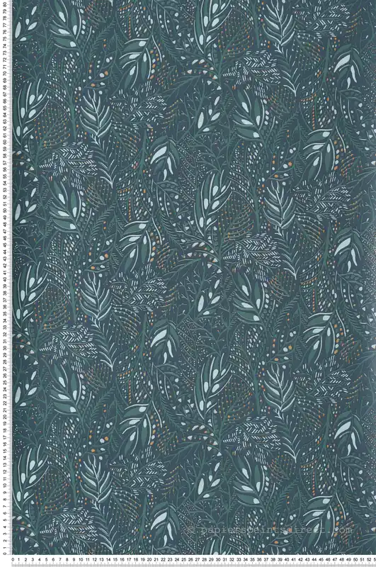 Usine Directe Papier peint Végétal Jade bleu nuit - Essentiel de Casélio Réf. ETL103106166