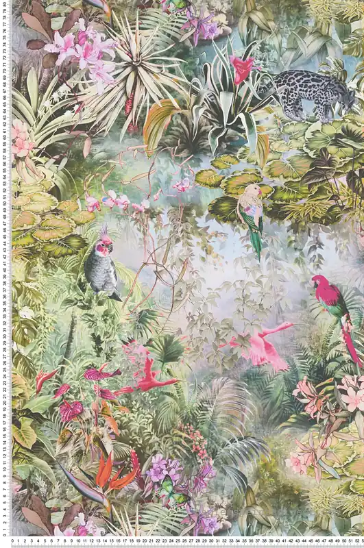 Commander Vite Papier peint Jardin et Perroquet vert et violet - Dream Flowery de Architects Paper Réf. 38179-3