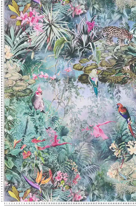 Paiement Sécurisé Papier peint Jardin et Perroquet vert et rose - Dream Flowery de Architects Paper Réf. 38179-1