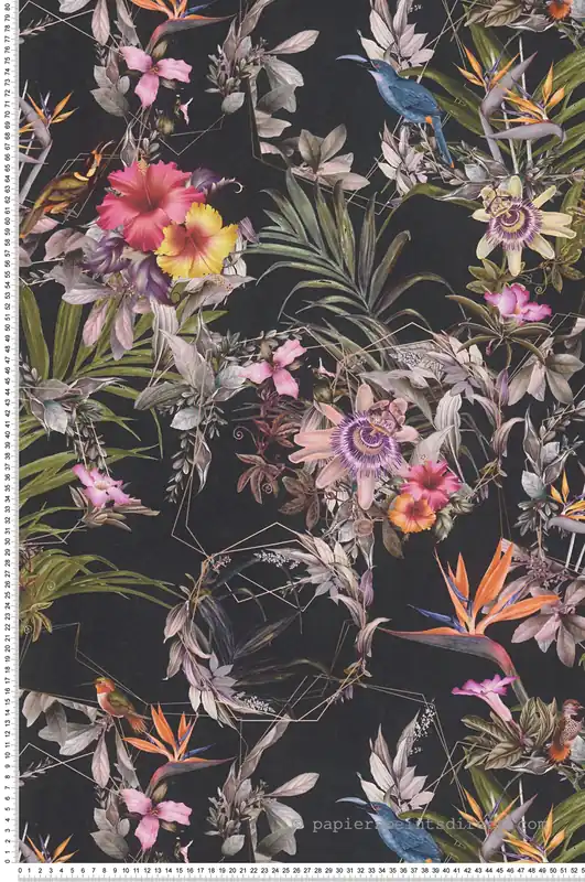 Papier peint Oiseau du Paradis noir - Dream Flowery de Architects Paper Réf. 38178-1 Meilleure Vente