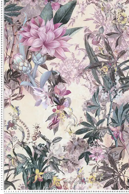 Satisfait Ou Remboursé Papier peint Fleur Vintage crème et violet - Dream Flowery de Architects Paper Réf. 38177-4