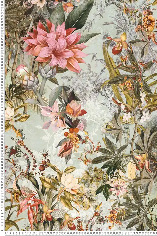 Meilleure Vente Papier peint Fleur Vintage vert et rose - Dream Flowery de Architects Paper Réf. 38177-1