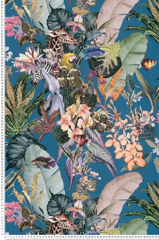 Solde Papier peint Tropical et Animaux vert canard - Dream Flowery de Architects Paper Réf. 38176-4
