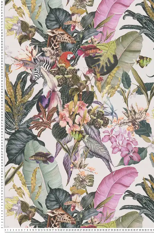 Meilleur Choix Papier peint Tropical et Animaux blanc - Dream Flowery de Architects Paper Réf. 38176-3