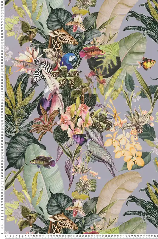 Livraison Express Papier peint Tropical et Animaux gris - Dream Flowery de Architects Paper Réf. 38176-2
