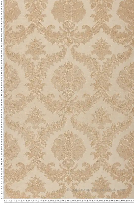 Papier peint Médaillon Baroque beige irisé - San Marco de Montecolino Réf. MC-25728 Meilleure Vente