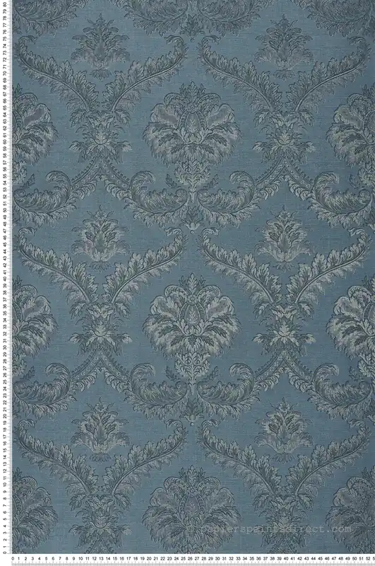 Dernier Modèle Papier peint Médaillon Baroque marine et doré - San Marco de Montecolino Réf. MC-25727