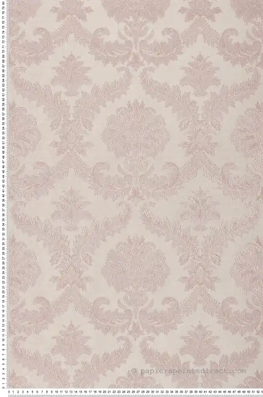 Papier peint Médaillon Baroque rose et doré - San Marco de Montecolino Réf. MC-25724 Haute Qualité