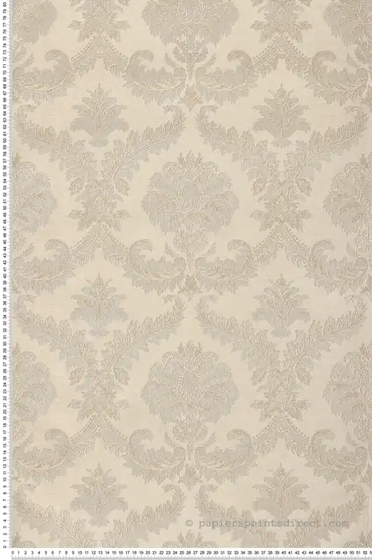 Papier peint Médaillon Baroque taupe claire et doré - San Marco de Montecolino Réf. MC-25722 Meilleure Vente