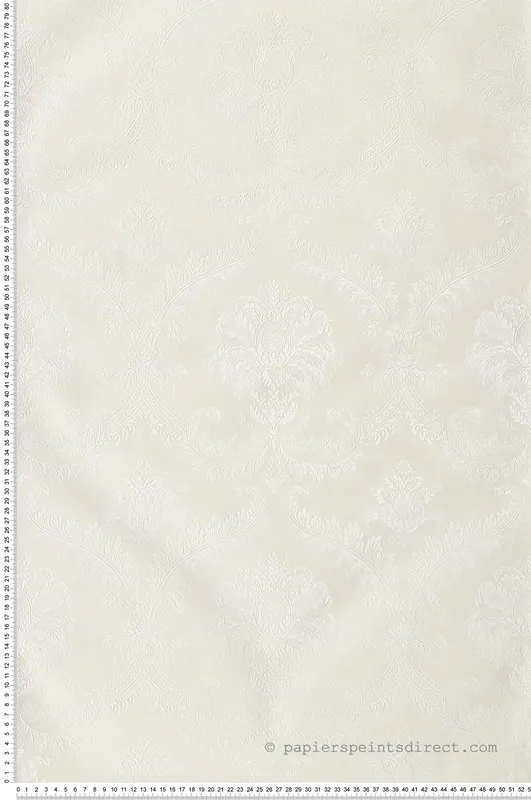 Livraison Express Papier peint Médaillon Baroque blanc nacré - San Marco de Montecolino Réf. MC-25720