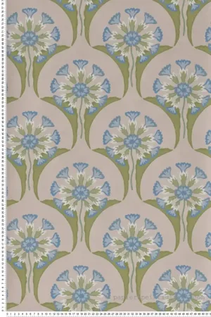 Commande En Gros Papier peint fleuri Hencroft Blue Primula - National Trust Papers de Little Greene Réf. 0245HEBLUEP