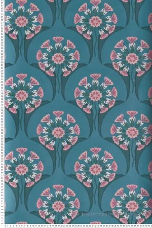 Soldes Papier peint fleuri Hencroft Azure - National Trust Papers de Little Greene Réf. 0245HEAZURE