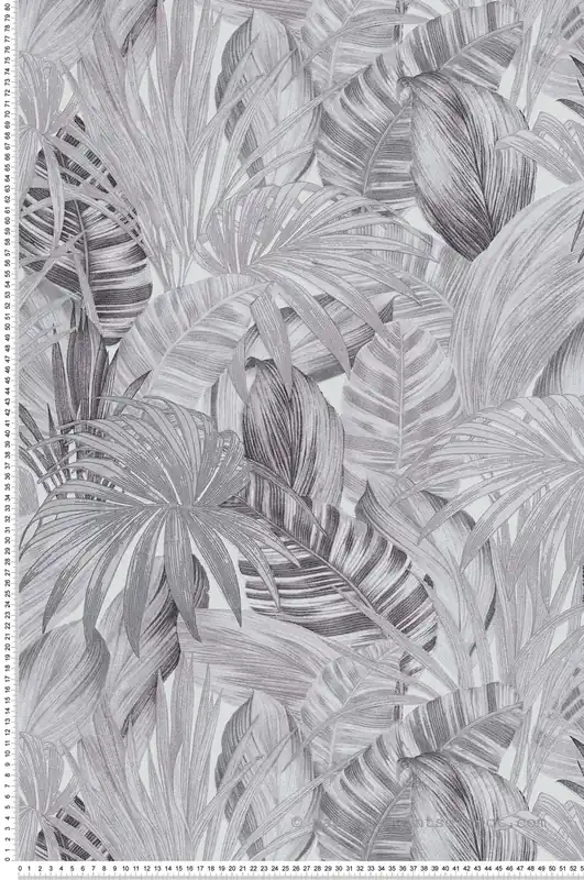 Usine Directe Papier peint tropical Feuilles gris - Greenery d‘AS Création Réf. SP15012