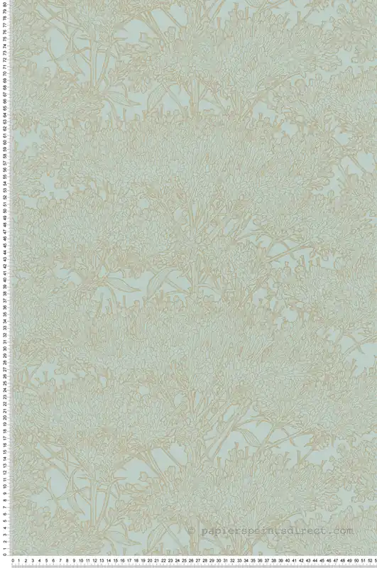 Papier peint Fleurs graminées vert d‘eau/grège irisé - Tribeca de Montecolino Réf. MC-36972-2 Pas Cher