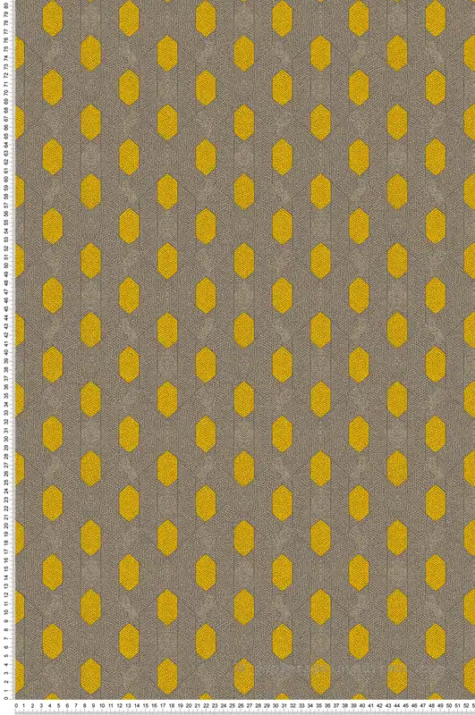 Papier peint ethnique Graphique tacheté taupe/jaune - Tribeca de Montecolino Réf. MC-36973-2 Achat Immédiat