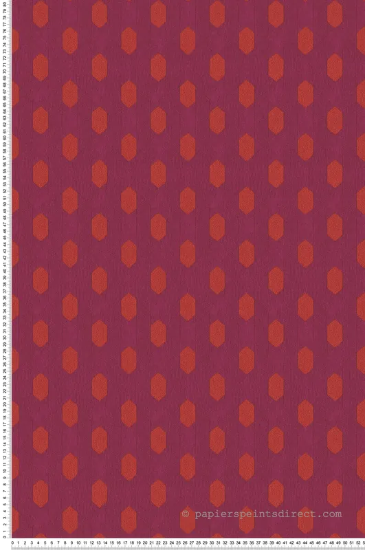 Réduction Papier peint ethnique Graphique tacheté framboise/rouge - Tribeca de Montecolino Réf. MC-36973-1