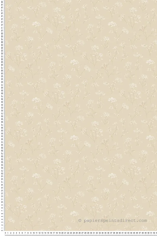 Bon Marché Papier peint fleuri Petite Ombelle beige - Miniatures de Lutèce Réf. LTC-G67869