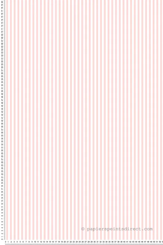 Vente Flash Papier peint Rayures bicolores rose et blanc - Miniatures de Lutèce Réf. LTC-G67912