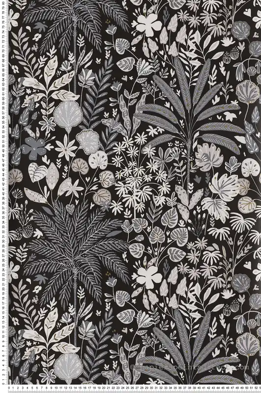 Usine Directe Papier peint jungle tropicale Hope noir/gris - Hygge de Casélio HYG100599911