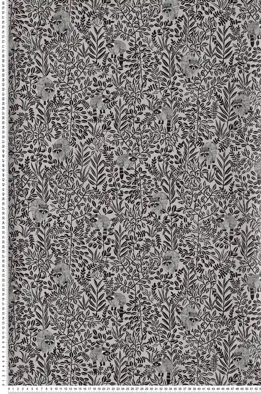 Soldes Papier peint raton laveur Free Spirit gris souris - Hygge de Casélio HYG100541212