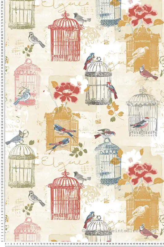 Affaire À Saisir Papier peint Cage à oiseaux coloré - Style Cuisine 3 de Lutèce Réf. LTC-KE29945