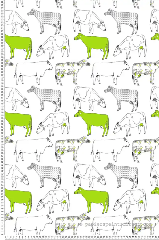 Seulement Aujourd'hui Papier peint Vaches vert - Style Cuisine 3 de Lutèce Réf. LTC-KE29928