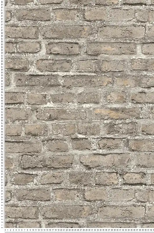 Authentique Papier peint Brique grège - Elements 2 d‘A.S. Création Réf. AS-361394
