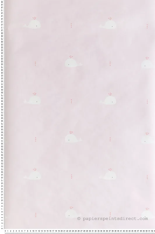 Papier peint enfant Baleine rose/grenadine - Happy Dreams de Casadéco Réf. HPDM82794220 Solde