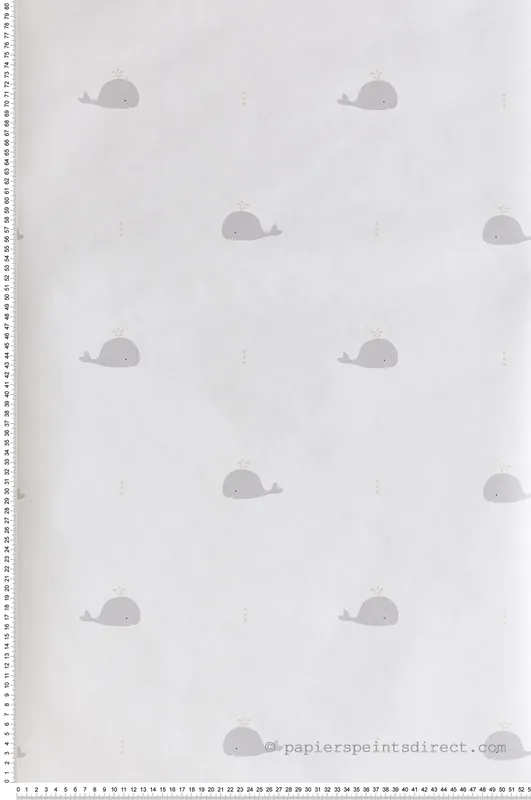 Papier peint enfant Baleine beige/gris - Happy Dreams de Casadéco Réf. HPDM82791121 Offre Exclusive