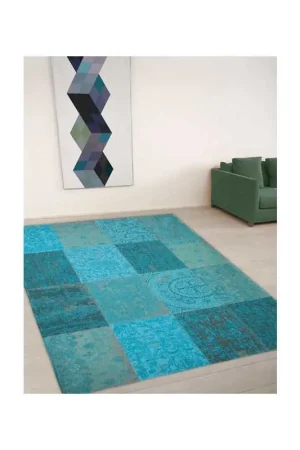 Dernier Modèle Tapis Patchwork Azur