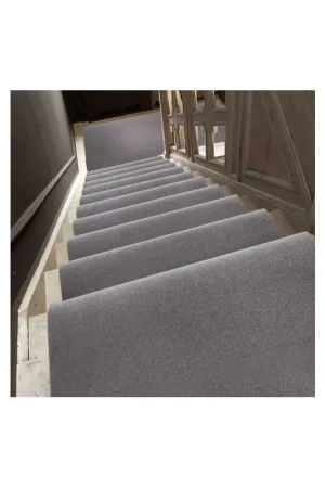 Authentique Moquette passage d‘escalier - Uni Gris Perle