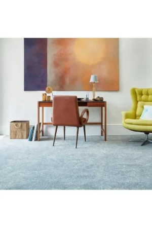 Prix Promo Moquette Velours semi épaisse en Fibre Écologique Lounge - Coloris Lagune