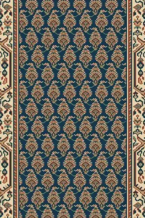 Haute Qualité Moquette passage d‘escalier - Motif bleu et beige